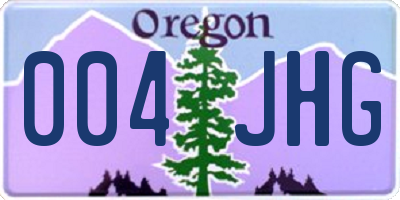 OR license plate 004JHG