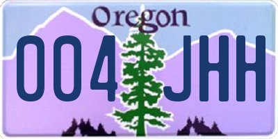 OR license plate 004JHH