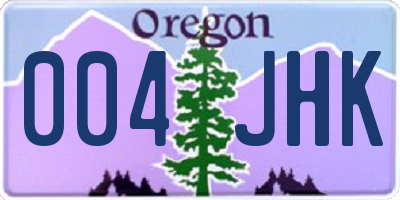 OR license plate 004JHK