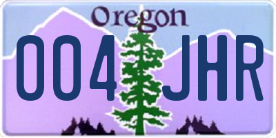 OR license plate 004JHR