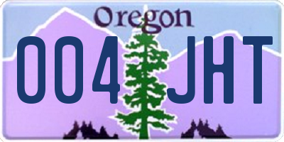 OR license plate 004JHT