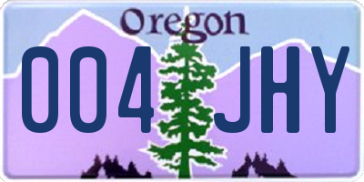 OR license plate 004JHY