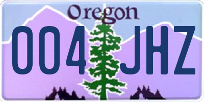 OR license plate 004JHZ