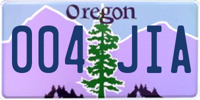 OR license plate 004JIA