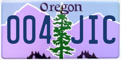 OR license plate 004JIC