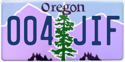 OR license plate 004JIF