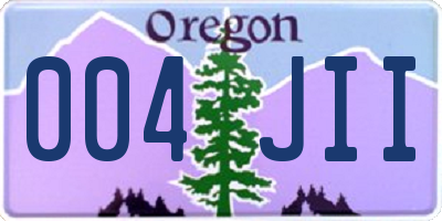 OR license plate 004JII