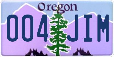 OR license plate 004JIM