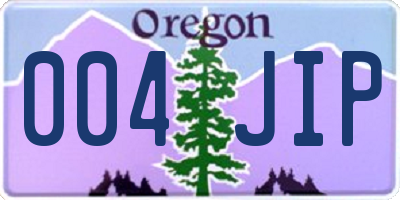 OR license plate 004JIP