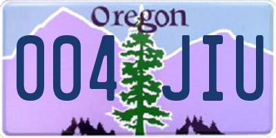 OR license plate 004JIU