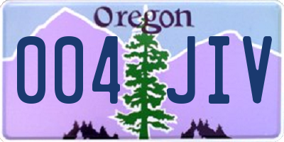 OR license plate 004JIV