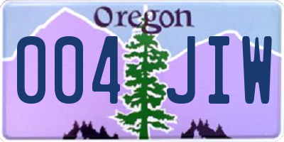 OR license plate 004JIW