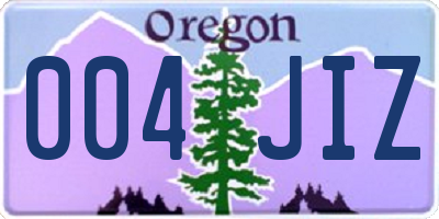 OR license plate 004JIZ