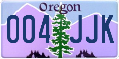 OR license plate 004JJK