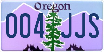 OR license plate 004JJS