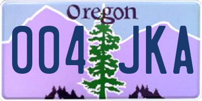 OR license plate 004JKA