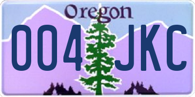OR license plate 004JKC