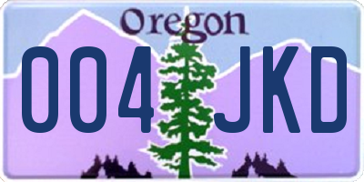 OR license plate 004JKD