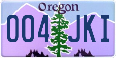 OR license plate 004JKI