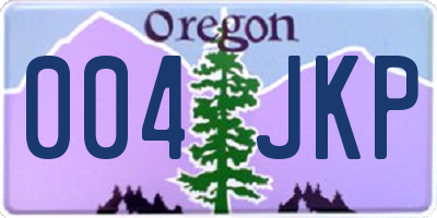 OR license plate 004JKP