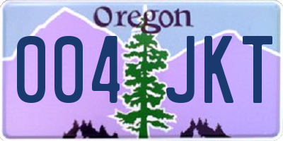 OR license plate 004JKT