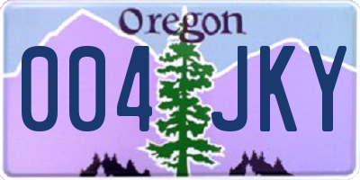 OR license plate 004JKY
