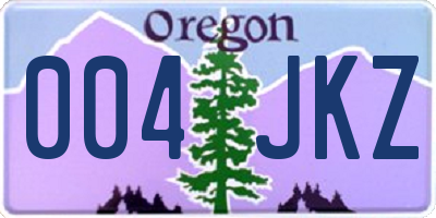 OR license plate 004JKZ