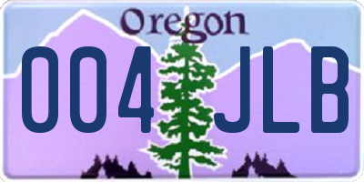 OR license plate 004JLB