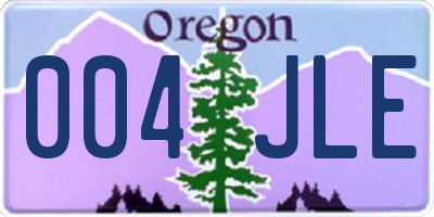 OR license plate 004JLE
