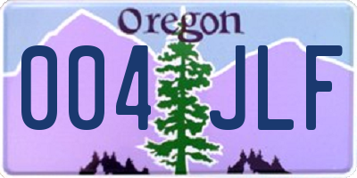 OR license plate 004JLF