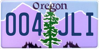 OR license plate 004JLI