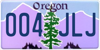 OR license plate 004JLJ