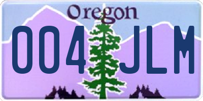 OR license plate 004JLM