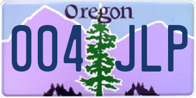 OR license plate 004JLP