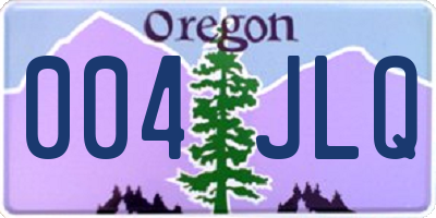 OR license plate 004JLQ