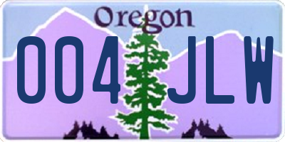 OR license plate 004JLW