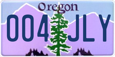 OR license plate 004JLY