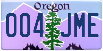 OR license plate 004JME