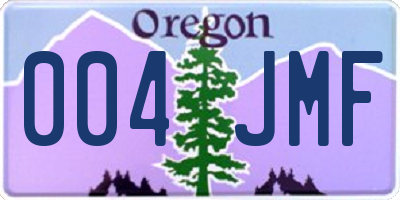 OR license plate 004JMF