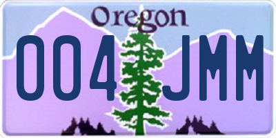 OR license plate 004JMM
