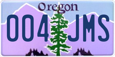OR license plate 004JMS