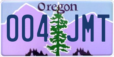 OR license plate 004JMT