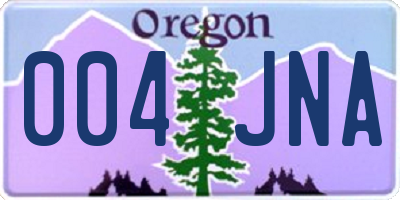 OR license plate 004JNA