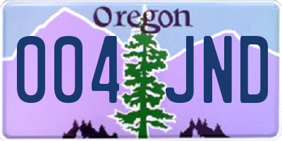OR license plate 004JND
