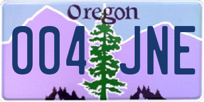 OR license plate 004JNE
