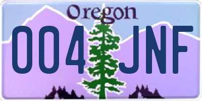 OR license plate 004JNF