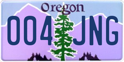 OR license plate 004JNG
