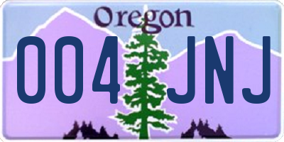 OR license plate 004JNJ