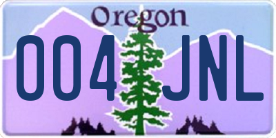 OR license plate 004JNL