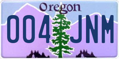 OR license plate 004JNM